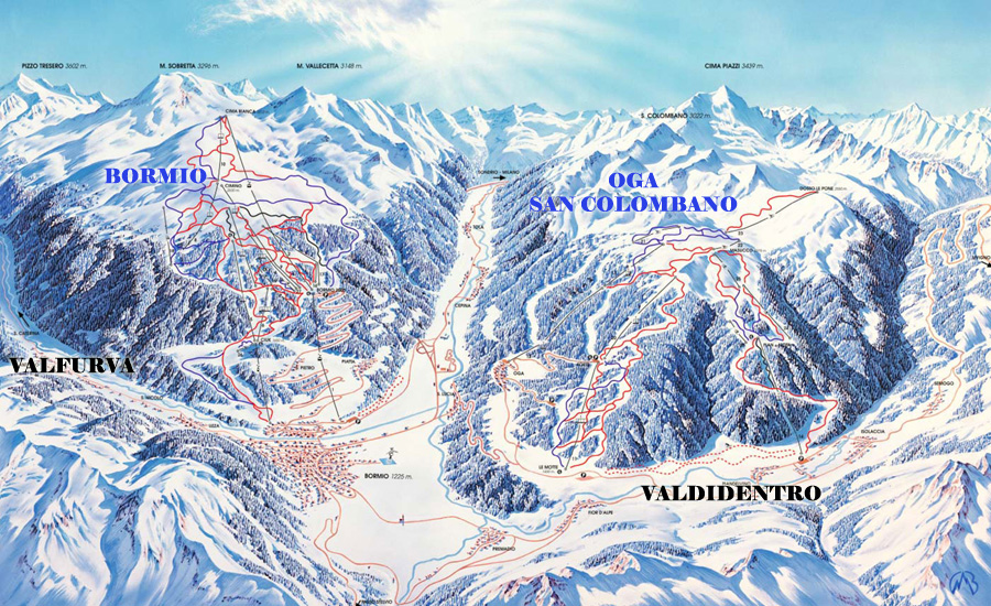 Mappa piste sci Cima Piazzi Oga-San Colombano
